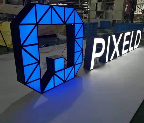 Οι αναδρομικά φωτισμένες επιστολές μετάλλων αποθηκεύουν το μπροστινό σημάδι 10cm ντεκόρ καταστημάτων πάχους